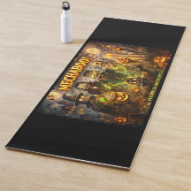 Gruselige Robot-Halloween-Yogamatte de