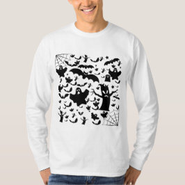 Gruselige rosa Geistessilhouette Szene T-Shirt