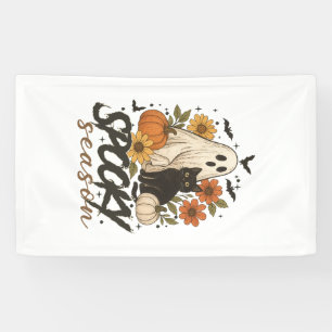 Gruselige Saison Geist Retro Gruseliges Floral Hal Banner
