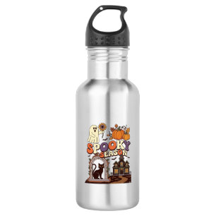 Gruselige Saison Halloween Geist Kürbis Schwarze K Edelstahlflasche