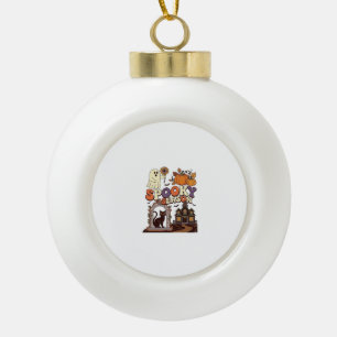 Gruselige Saison Halloween Geist Kürbis Schwarze K Keramik Kugel-Ornament