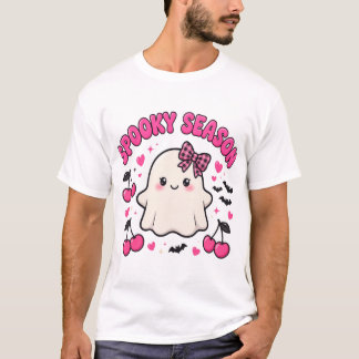 Gruselige Saison Kirsch Gespenst Coquette Hallowee T-Shirt