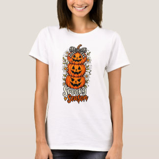 Gruselige Saison Kürbisstapel Halloween T-Shirt