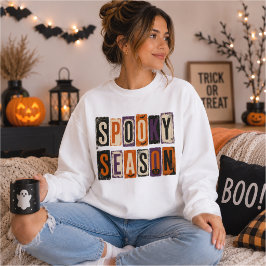 Gruselige Saison Lösegeldbrief Halloween-Typografi Sweatshirt