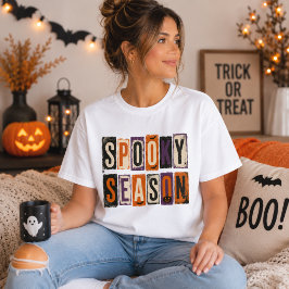 Gruselige Saison Lösegeldbrief Halloween-Typografi T-Shirt