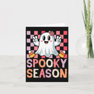 Gruselige Saison Retro Frohes Halloween Gespenst F Karte