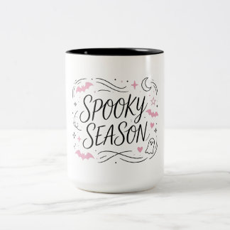 Gruselige Saison Rosa Fledermaus Geist Zweifarbige Tasse