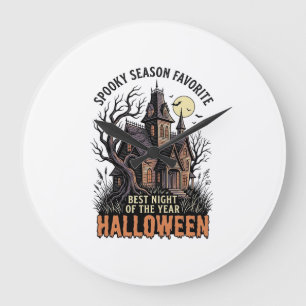 Gruselige Saison Shirt Verlassenes Herrenhaus Vint Große Wanduhr