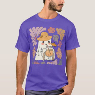 Gruselige Saison Süße Retro-Geist-Blumen-Vintage-S T-Shirt