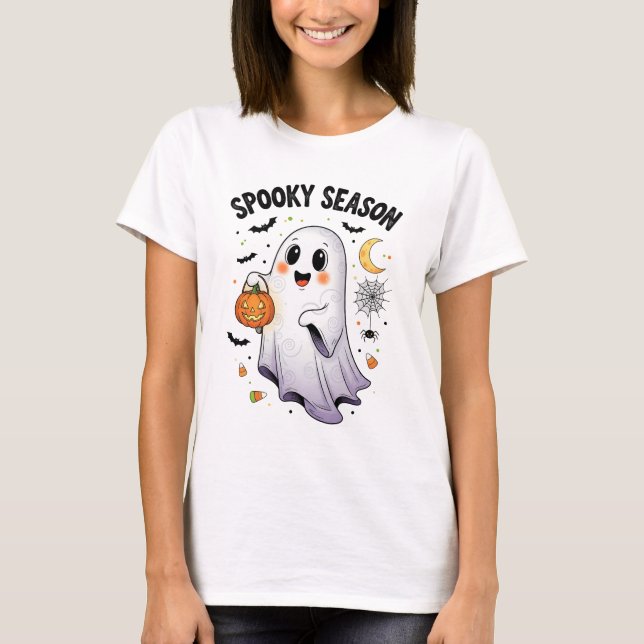 Gruselige Saison Süßer Geist T-Shirt (Vorderseite)