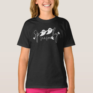 Gruselige Saison und Geister Dekorative Schrift Ha T-Shirt