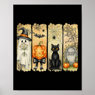 Gruselige Saison Vintage Halloween Geist Kürbis Ko Poster