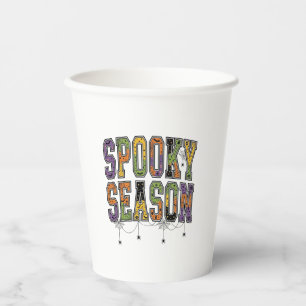 Gruselige Saison Vintage Halloween-Typografie-Desi Pappbecher