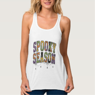Gruselige Saison Vintage Halloween-Typografie-Desi Tank Top