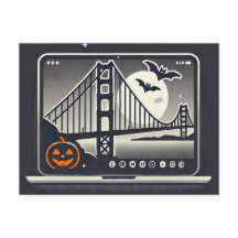 Gruselige San Francisco Halloween-Postkarte