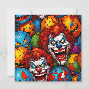 Gruselige Schreckensclowns Halloween Feiertagskarte
