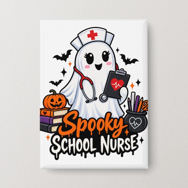 . Gruselige Schulkrankenschwester Button (Vorderseite)