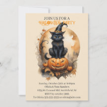 Gruselige schwarze Halloween-Katze