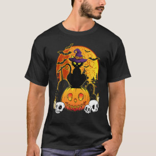 Gruselige schwarze Halloween-Katze Halloween-Kost T-Shirt