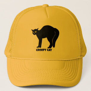 Gruselige schwarze Katze Truckerkappe