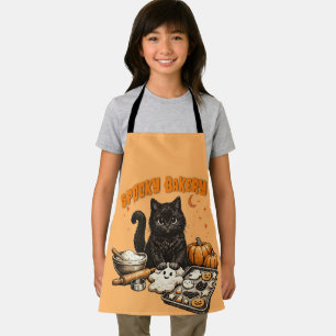 Gruselige schwarze Katzenbäckerei Halloween Backen Schürze