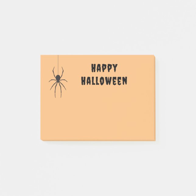 Gruselige schwarze Spinne Frohes Halloween Notizbl Post-it Klebezettel (Vorderseite)
