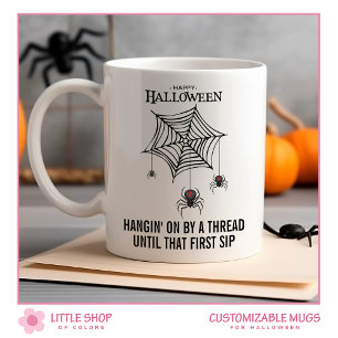 Gruselige Schwarze Witwe Spinnen mit Halloween-Net Kaffeetasse