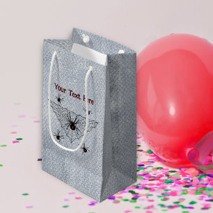 gruselige, schwarze Witwenspinnen im Web Rustikal  Kleine Geschenktüte