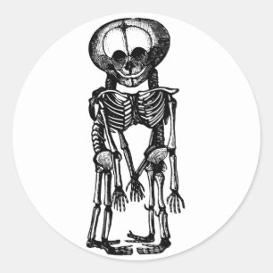 gruselige siamesische Zwillinge Skelett Kinder Ana Runder Aufkleber