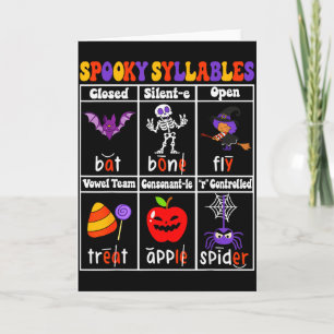 Gruselige Silben Lehrer Lustiger Halloween Unterri Karte