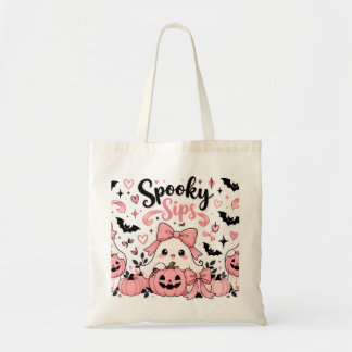 Gruselige Sips Pink Coquette Halloween Geister Sch Tragetasche