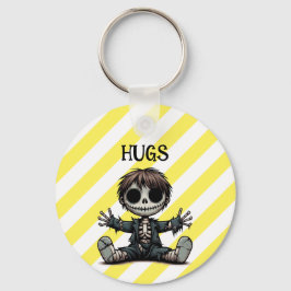 gruselige Skelettjunge, die ihren Cartoon mit der Schlüsselanhänger