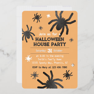 Gruselige Spinne Happy Halloween Party Einladung