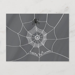 Gruselige Spinne in Spinnennetz Grußkarte Postkarte