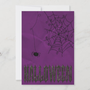 Gruselige Spinnen und Spinnweben Halloween Einladung