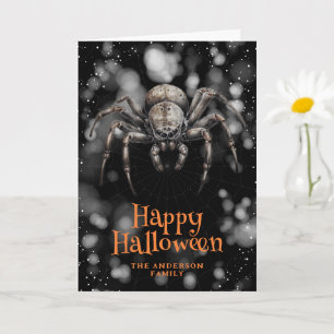 Gruselige Spinnennetz Halloween Karte
