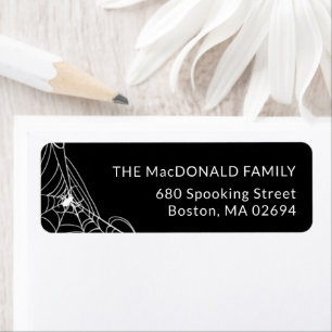 Gruselige Spinnennetz Schwarz-Weiß-Rücksendeadress