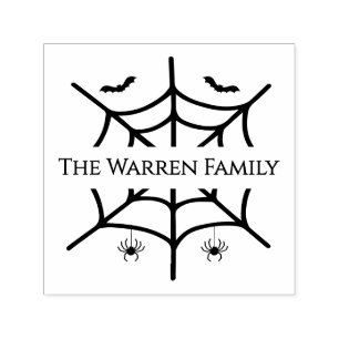 Gruselige Spinnennetz-Spinnen-Fledermäuse-Familien Permastempel