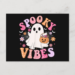 Gruselige Stimmung Geist Retro Groovy Halloween Feiertagspostkarte