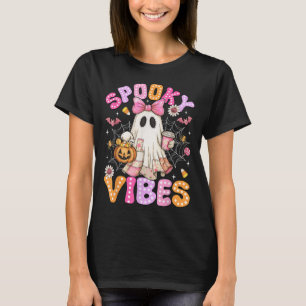 Gruselige Stimmung Geist Retro Groovy Halloween Fr T-Shirt