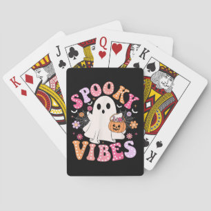 Gruselige Stimmung Geist Retro Groovy Halloween Spielkarten