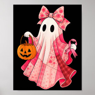 Gruselige Stimmung Rosa Geist Preppy Halloween Fra Poster