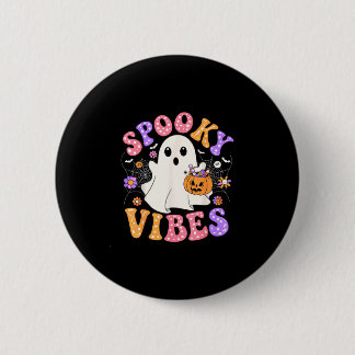 Gruselige Stimmung süßer Geist Jack O Lantern Retr Button