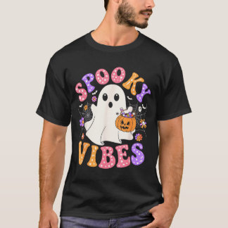 Gruselige Stimmung süßer Geist Jack O Lantern Retr T-Shirt