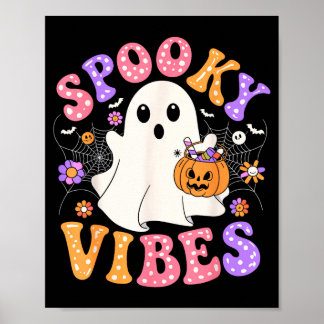 Gruselige Stimmung süßer Geist Jack-o-Laterne Retr Poster
