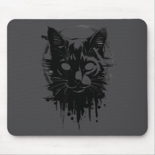 Gruselige süße Gothic-Katze Horror-Kitty-Skizze Al Mousepad