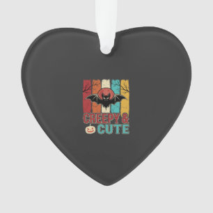 Gruselige süße Halloween-Fledermaus Retro-Grafik Ornament