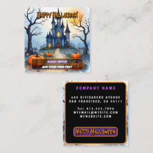 Gruselige süße trendige Halloween-Kollektion Quadratische Visitenkarte