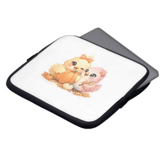 Gruselige süße Vögel Kürbis Laptop Hülle Laptopschutzhülle