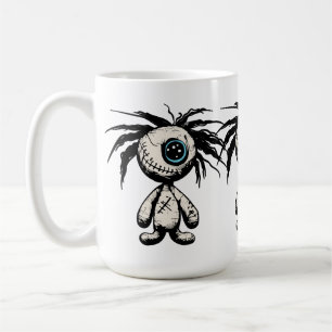 Gruselige süße Voodoo-Puppen-Illustration Kaffeetasse